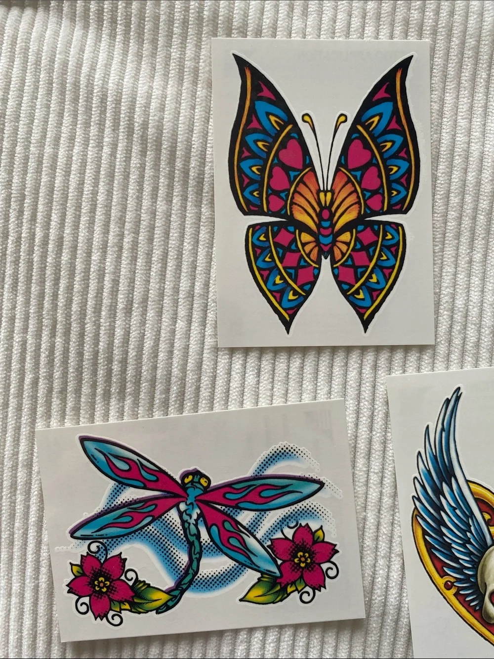 Y2K Temporary Tattoos Skull Wings Heart Tribal Butterfly Flowers Dragonfly
